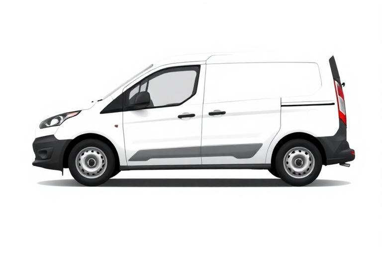Midi white panel van side profile